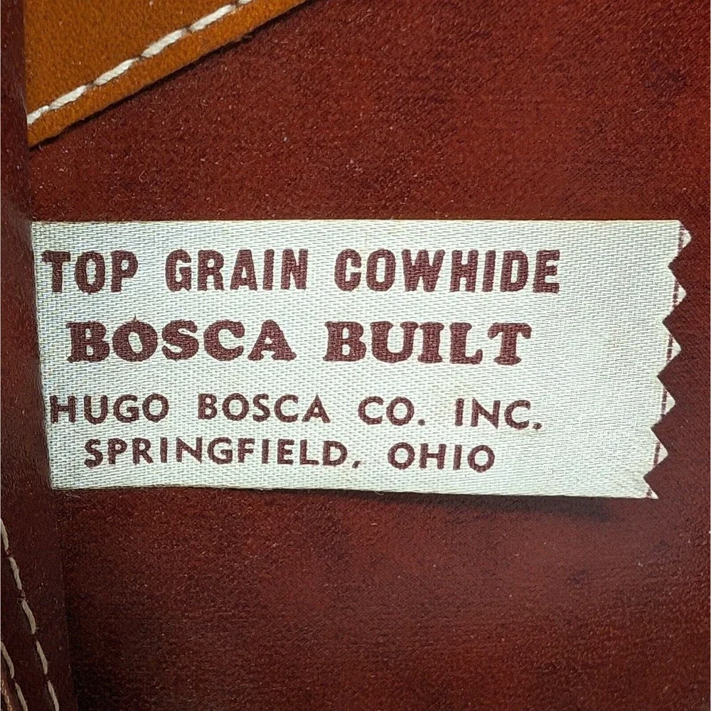Vintage Hugo Bosca Built Cowhide Zip Briefcase Attaché Case Brown Leather 16x11